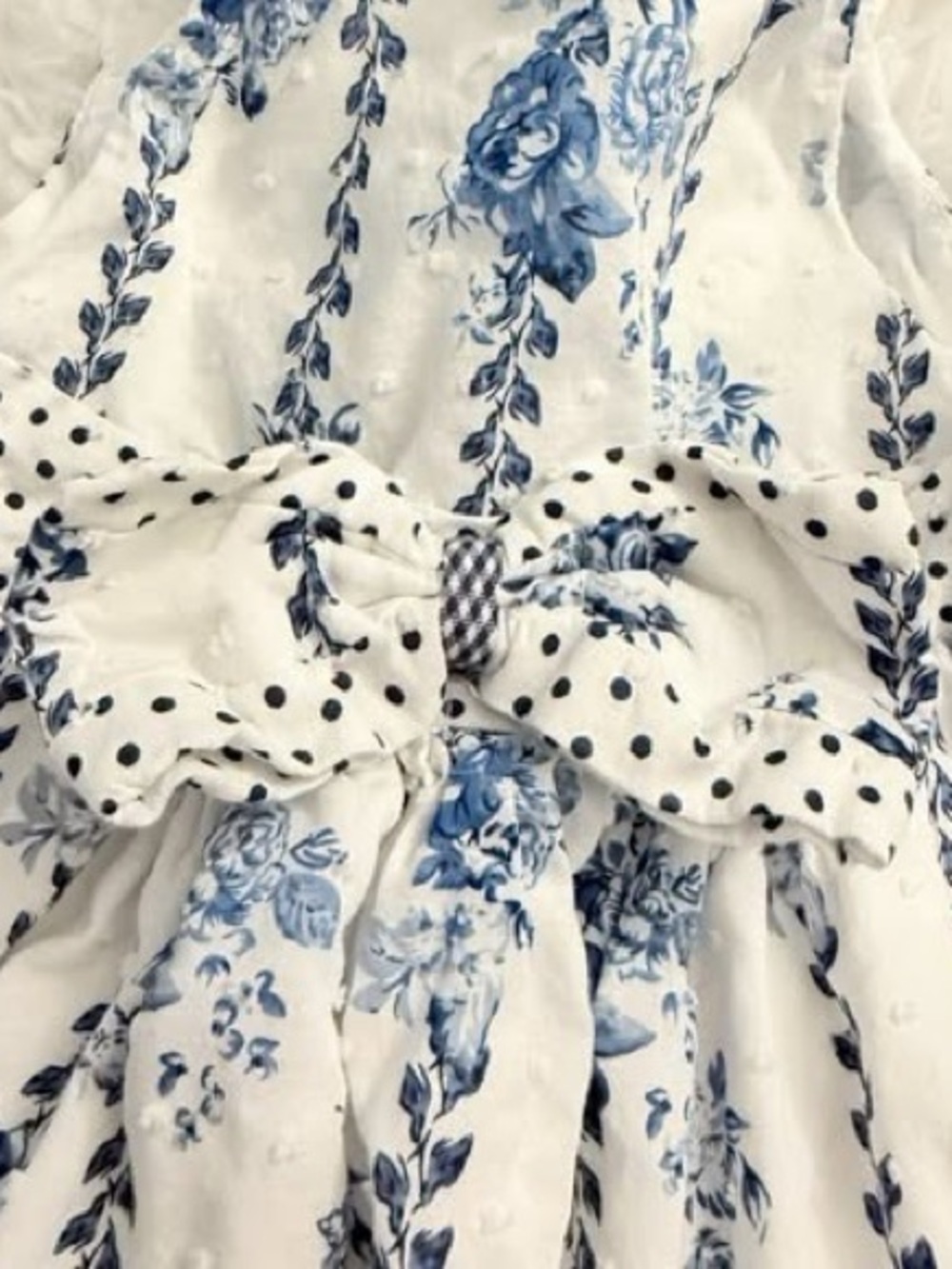 Laura Ashley London Floral Dress 12M Blue Toile Cottagecore - Picture 2 of 10